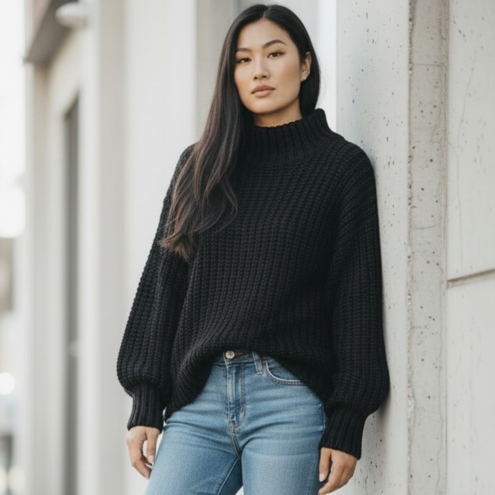 IRO Paris Alladin Black Wool Alpaca Oversized Sweater XS